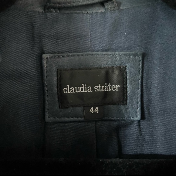 Claudia Strater Maura Women's Blue Leather Jacket Size 44 - Picture 6 of 6